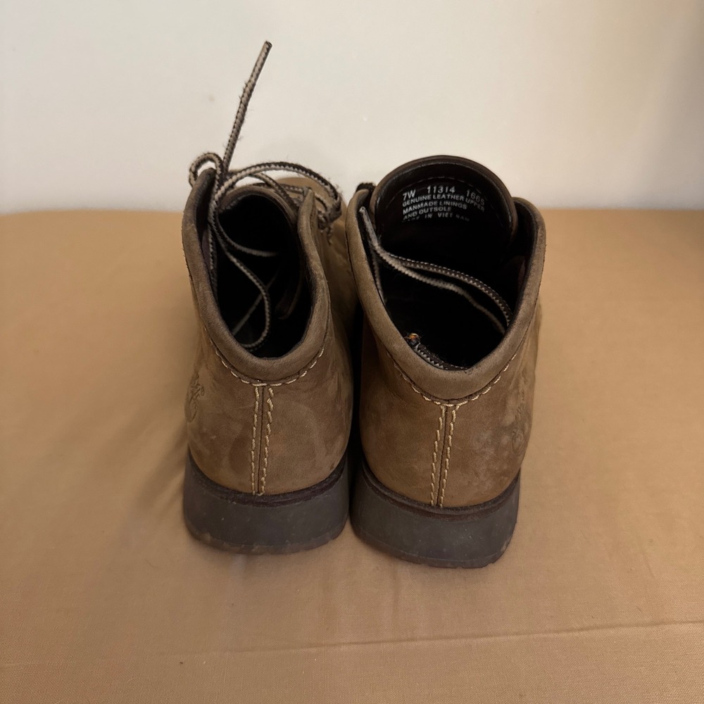 Timberland Derby Mid Boots Women's Size 7W Brown Ankle Lace Up Casual‎ Shoes - Picture 2 of 7